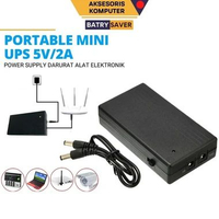 Baterai Cadangan Mini UPS 5V/2A 2000mAh Router, CCTV, mesin mBanking, MP3 Player Hitam