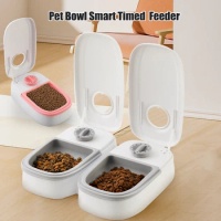 1 Pc Pet Automatic Timing Feeder 350 ML Large Capacity Dry and Wet Food Dispenser Electric Dog Double Bowl Feeders for Cats Dogs