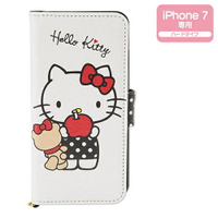 【震撼精品百貨】Hello Kitty 凱蒂貓 HELLO KITTY iPhone7 PU皮革折式保護套(蘋果小熊) 震撼日式精品百貨