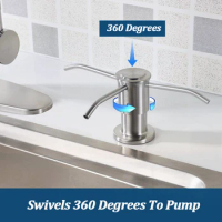 Kitchen Sink Liquid Soap Dispenser Bathroom Lotion Detergent Hand Press Pumps Stainless Steel Soap Dispenser Extension Tube Kit