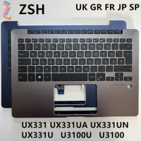 New UK/Spain/German/JP/French Keyboard for ASUS UX331 UX331UA UX331UN UX331U U3100U U3100 Laptop Backlit keyboard C Cover