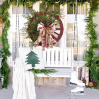 Decorative Wreaths Christmas Party With Red Berries And Pine Cone Home Decorations For Door Wall Porch Window Garden Balcony