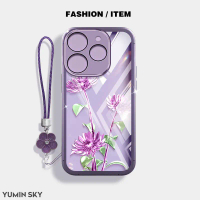 เคสโทรศัพท์, ซิลิโคนใส, ดีไซน์ดอกไม้น่ารัก, พร้อมเชือกเส้นเล็ก, เข้ากันได้กับ ITEL A50, P40, P50, P5