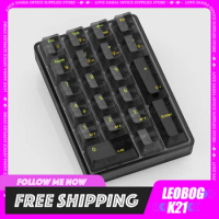 LEOBOG K21 Numeric Keypad Mechanical Digital office Mini Keyboard Macro OSU Tri-Mode Custom Transparent Hot-Swap Offic