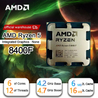 โปรเซสเซอร์คอมพิวเตอร์เดสก์ท็อป AMD R5 8400F Ryzen 5 8400F 6 คอร์ 12 เธรด 4.2GHz พร้อมซ็อกเก็ต AM5