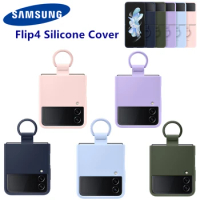 Original Samsung Galaxy Z Flip4 Silicone Cover With Ring Protective Case For Samsung Z Flip 4 , EF-PF711