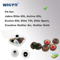 TWS-joy Replacement Silicone Earbuds for Jabra Elite/ Active/ Evolve 65t, Elite 75t/ Sport, Creative Outlier Air/ Gold