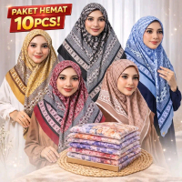 Paket 10pcs Hijab Segiempat Umama scraf Voal Miracle Motif Icon Laser Cut