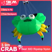 9KM 3.9m Crab Kite Line Laundry Pendant Soft Inflatable Marine Theme Show Kite for Kite Festival 30D Ripstop Nylon with Bag