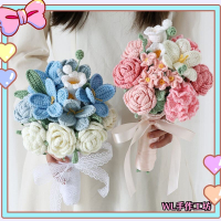 毛線材料包 送教學  DIY 針織玫瑰鬱金香包捧花 送生日新娘小清新花束 鈎針材料包 鉤針 手工手作