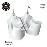 Tempat Wudhu Teraso I Wastafel Tempat Berwudhu Model Ska Klasik Portable Putih Marmer