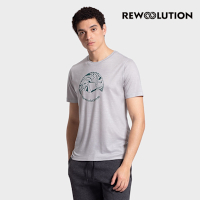 【Rewoolution】男 ARAI 140g短袖印花T恤[銀灰色] 戶外登山 羊毛衣 上衣 運動服飾 REEB1MC515