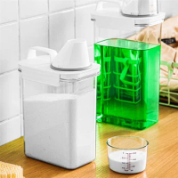 1Pcs Multipurpose Laundry Powder Detergent Dispenser Food Grains Rice Storage Container Pour Spout Measuring Cup Detergent Box