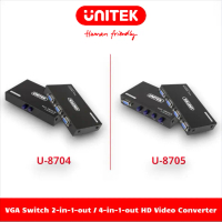Data Gộp Tín Hiệu VGA 2/4 Cổng Vào-1 Cổng Ra UNITEK U-8704, U-8705 - Nhiều CPU Xài Chung 1 Màn Hình