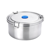【Buffalo 牛頭牌】雅登圓形防漏便當盒1.0L(IH.電磁爐適用/304不鏽鋼/防漏/保鮮盒/密封盒)