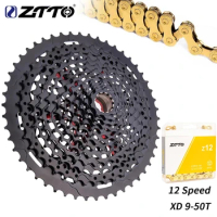 ZTTO MTB Bike 12 Speed 9-50T XD Black Cassette 532g 556% RANGE 12S 9-50T Freewheel 12V XD Sprocket Compatible 12S GX Eagle M7100