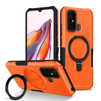 Heavy-Duty Shockproof Armor Case for Redmi 12 10 13C 12C 10A 9C 9A 9T 9 A1 A2 Poco X5 Pro 5G Fold Metal Ring Stand Phone Cover