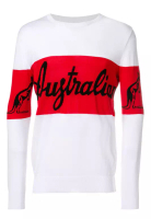GCDS Australia Sweater in White/Red