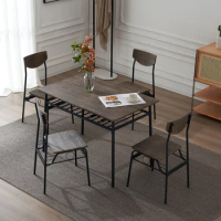 5-piece Dining Table And Chair Set, Simple Modern Design Dining Set,Multifunction Dining Table comfortable for Dining Room