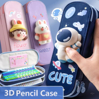 Pencil Case Kawaii Decompression School Pencil Cases Stationery Estuche 3D Space Pen Case Unicorn School Supplies Pencil Box