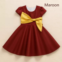 TWO MIX Two Mix - Baju Gaun Dress Anak Natal Perempuan Satin Cantik Mewah 1-12 Tahun 4452 Warna Pink