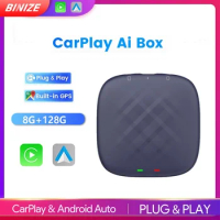 Binize CarPlay Ai Box Android 13.0 Wireless Android Auto Qualcomm 6125/665 8-Cores 8G+128G 4G WiFi For VW Toyota Kia Volvo