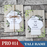 (ISI 100 PCS) PRO 014, Varian Tali Rami - Cetak Undangan Pernikahan Rustic, Pakai Tali Rami, Mewah &