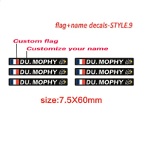 Riader Name Sticker Tourde France Flag and name road bike frame logo personal name decals custom bicycle rider ID stickers