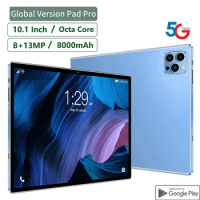 New Pad 10.1 Inch Android Tablets Octa Core 8GB RAM 512GB ROM 4G LTE 5G WiFi Tablet Pc 2560*1600 2K FHD Display 8000mAh