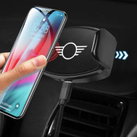 15W Wireless Charger Car Holder For Phone Dashboard Mount GPS Support Mobile Cell Stand Infrared Fast Charging For MINI COOPER