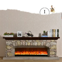 New I-type Living Room Decoration Heating Fireplace Creative European Fireplace Electric Fireplace Shelf+Heating Core 110V/220V