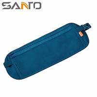 Santo超薄旅遊運動腰包貼身腰包W-02(防扒竊.防偷;YKK拉鍊;雙層拉鍊袋,有效分類卡片及現金)