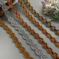 2 Meters Lace Golden Silver Trim Ribbon HanMade DIY Sewing Centipede Wedding Craft Curtain Clothes Accessories Party Home Decor