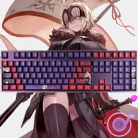 Anime FGO Fate Grand Order Jeanne D'Arc Alter Key Caps PBT Sublimation Keycap Mechanical Keyboard Peripherals 108 Keys Xmas Gift
