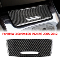 Real Carbon Fiber Interior Console Cigarette Lighter Panel Trim Cover For BMW 3 Series E90 E92 2005-2012 Car Styling