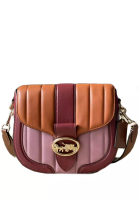 Coach Coach Georgie Saddle Bag With Colorblock Puffy Quilting - True Pink/Multi