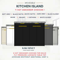 Moveable Island Table 4ft Meja Island Dapur Beroda l LOCAL MADE KAKI BINET