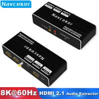 Navceker 8K 60Hz HDMI Audio Extractor 4K 120Hz RGB 4:4:4 HDMI 2.1 Audio Splitter Converter 7.1 Dolby Atmos De-embed for PS5 XBox