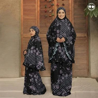 MARVES Hafa Mukena Couple Ibu Anak Perempuan Bahan Parasut Korea Free Tas L Black