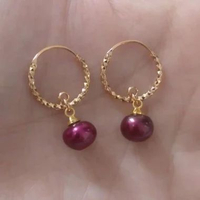 Anting Bulat Besar Mutiara Air Tawar Mutiara Lombok A001