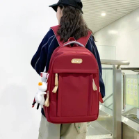 Nylon Solid Bags for Women 2024 New Backpacks Anti-Theft Back Zipper Fashion Backpack Casual Travel Single High Capacity Mochila