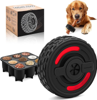 3-in-1 Dog Treat Toy for Aggressive Chewer Natural Rubber Dog Puzzle Bully Stick Holder Frozen Treat