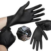 20pcs Nitrile Gloves Disposable Tattoo Latex Gloves Black Permanent Waterproof S M L Tattoo Gloves Tattoo Accessories