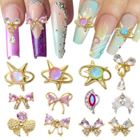 10pcs 3D Alloy Nail Charms Luxury Star Moon Accessories Glitter Rhinestone Nail Parts Nail Art materials Supplies Decorations &amp;*