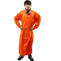 新二代 JUMP前開素色休閒風雨衣-橘色