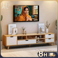 RH9-4.6Ft Kabinet TV Kabinet TV Dudukan TV Kayu Berdiri TV Konsol TV Dudukan TV Putih Loker Media TV