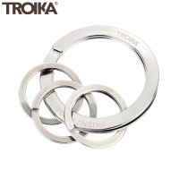 德國TROIKA瑞典專利鑰匙系統FREEKEY SYSTEM不鏽鋼3環鑰匙圈KR23-10/ST(不用指甲即輕鬆更換)