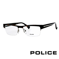 【POLICE】義大利警察魅力商務男士下無邊半框光學眼鏡(琥珀 POV1769-091K)