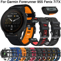 22 26mm Watch Bands For Garmin 955 945 Silicone Watchband Epix Gen 2 Fenix 7X 7 6X 6 Pro 5X 5 Plus 3 3HR QuickFit Strap Bracelet