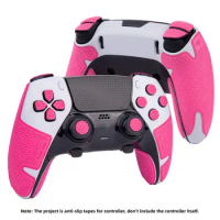 Pink TALONGAMES Controller Grips For Playstation 5 Edge DualSense/PS5 Edge,Anti-Slip,Buttons,Textured Skin Kit Controller Grip